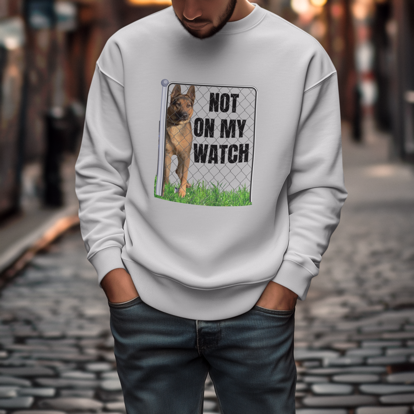 "Not On My Watch Dog Lover Sweatshirt" Unisex Heavy Blend™ Crewneck Sweatshirt