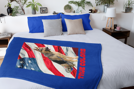 "True Colors" Patriotic German Sheperd Velveteen Microfiber Blanket (Free Shipping)