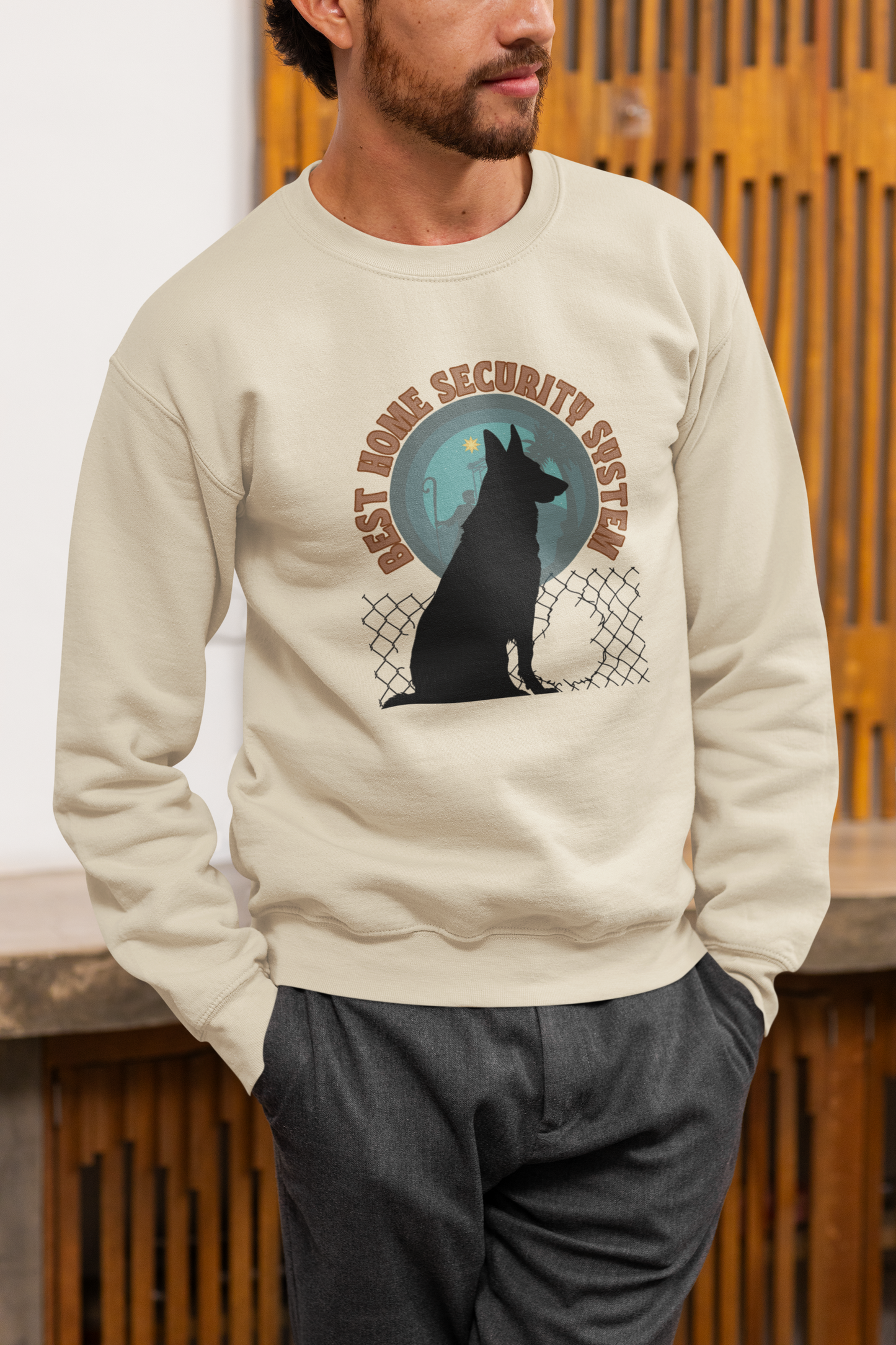 "Best Home Security System" Dog Lover Unisex Heavy Blend™ Crewneck Sweatshirt