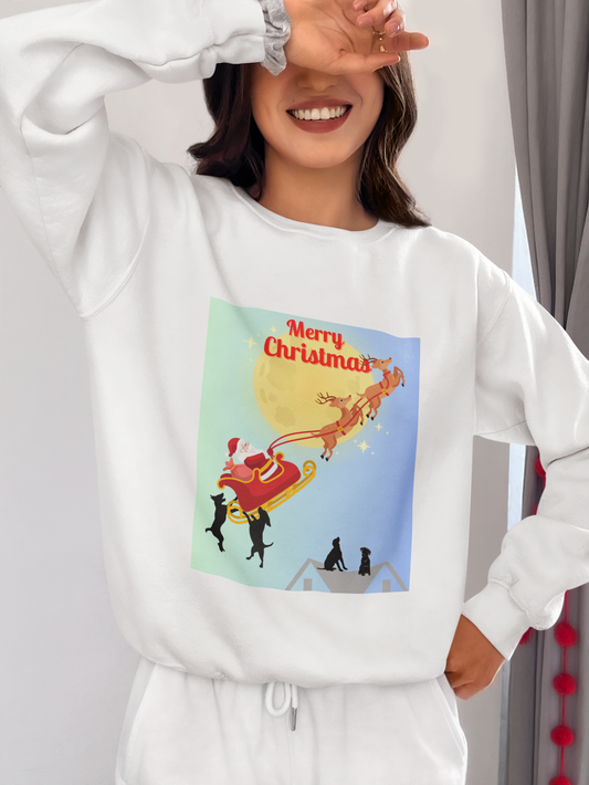 "Merry Christmas"  Black Lab Lovers Unisex Heavy Blend™ Crewneck Sweatshirt