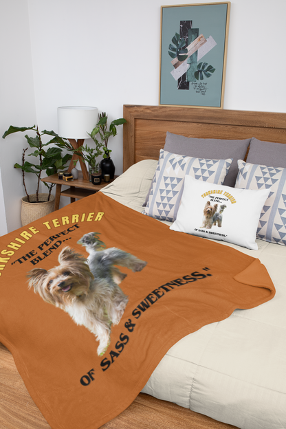 "Yorkshire Terrier.. The Perfect Blend of Sassy & Sweet." Yorkshire Terrier Lover Velveteen Microfiber Blanket