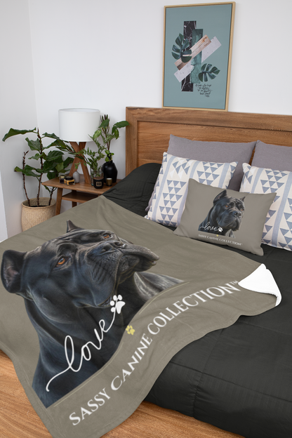Cane Corso Velveteen Plush Blanket