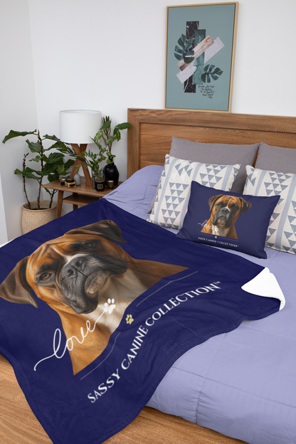 Boxer Love Velveteen Plush Blanket