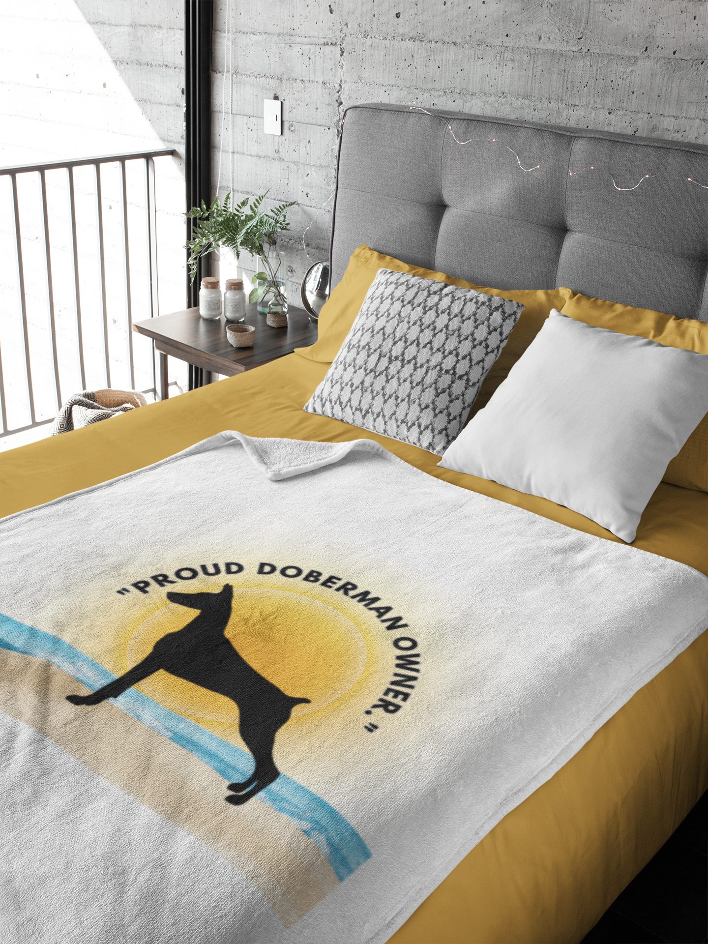 "PROUD DOBERMAN OWNER" Velveteen Microfiber Blanket