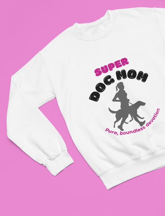 "Super Dog Mom"  Unisex Heavy Blend™ Crewneck Sweatshirt