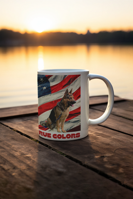 "True Colors" Patriotic German Sheperd Mug 11oz