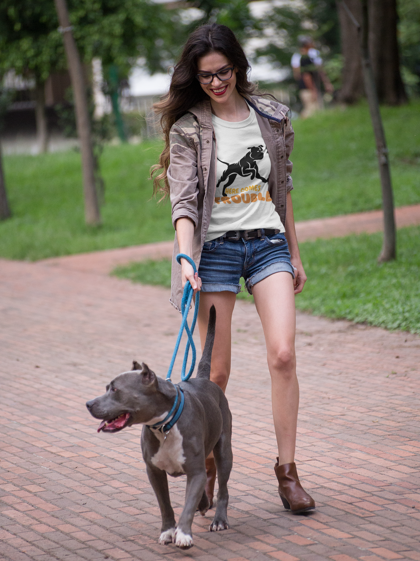 "Here Comes Trouble" Dog Lover Unisex Heavy Blend™ Crewneck Sweatshirt