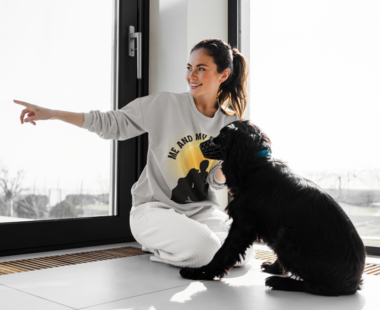 "Me And My Shadow" Dog Lover Unisex Heavy Blend Crewneck Sweatshirt